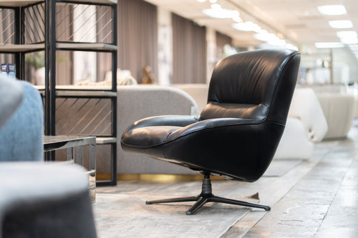 Theo - Modern Black Leather Accent Chair
