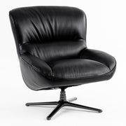 Theo - Modern Black Leather Accent Chair — view 3