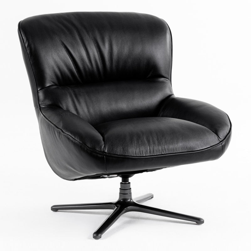 Theo - Modern Black Leather Accent Chair — view 3