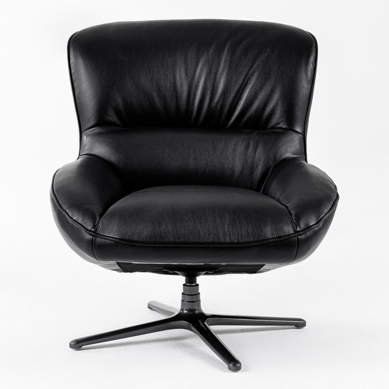 Theo - Modern Black Leather Accent Chair — view 2