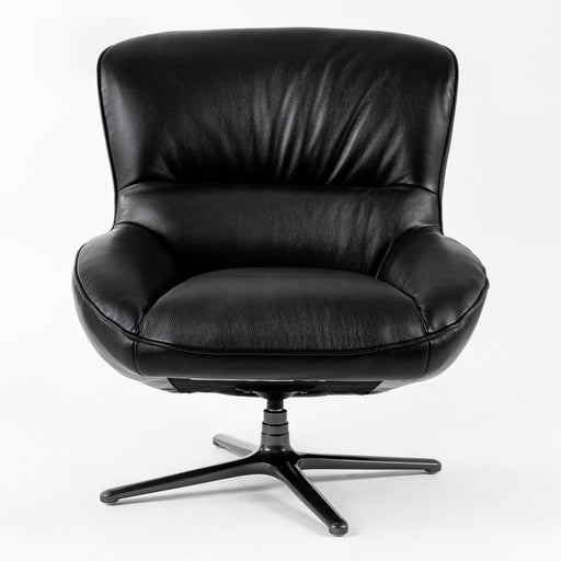 Theo - Modern Black Leather Accent Chair — view 2