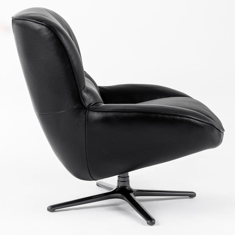 Theo - Modern Black Leather Accent Chair — view 4