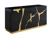 Aspen - Modern Black and Gold Dresser — view 4