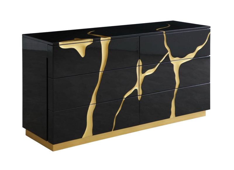 Aspen - Modern Black and Gold Dresser — view 4