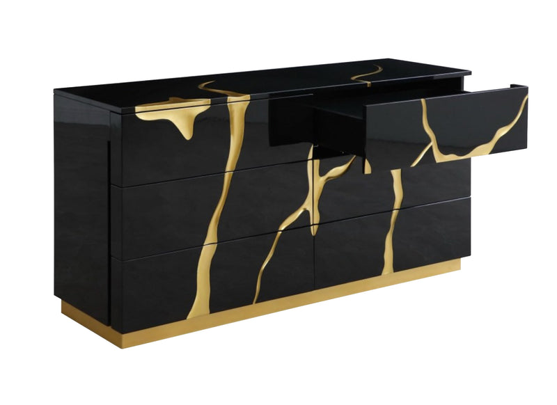 Aspen - Modern Black and Gold Dresser — view 5