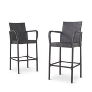 Outdoor Wicker Barstools With Rattan And Iron Frame - R&R Furniture Gallery (Fountain Valley, CA)