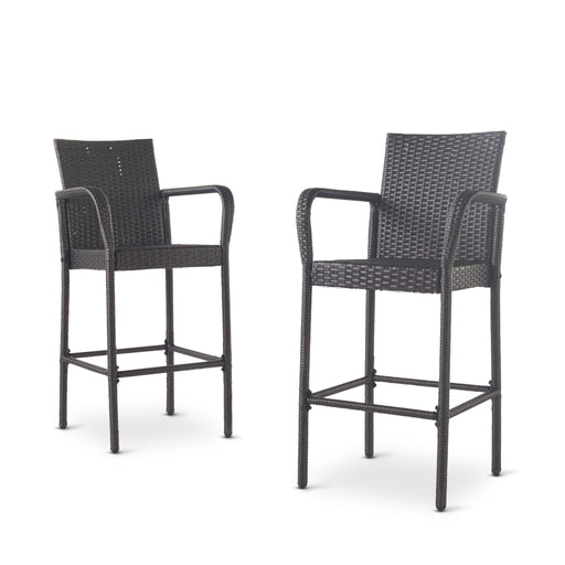 Outdoor Wicker Barstools With Rattan And Iron Frame - R&R Furniture Gallery (Fountain Valley, CA)