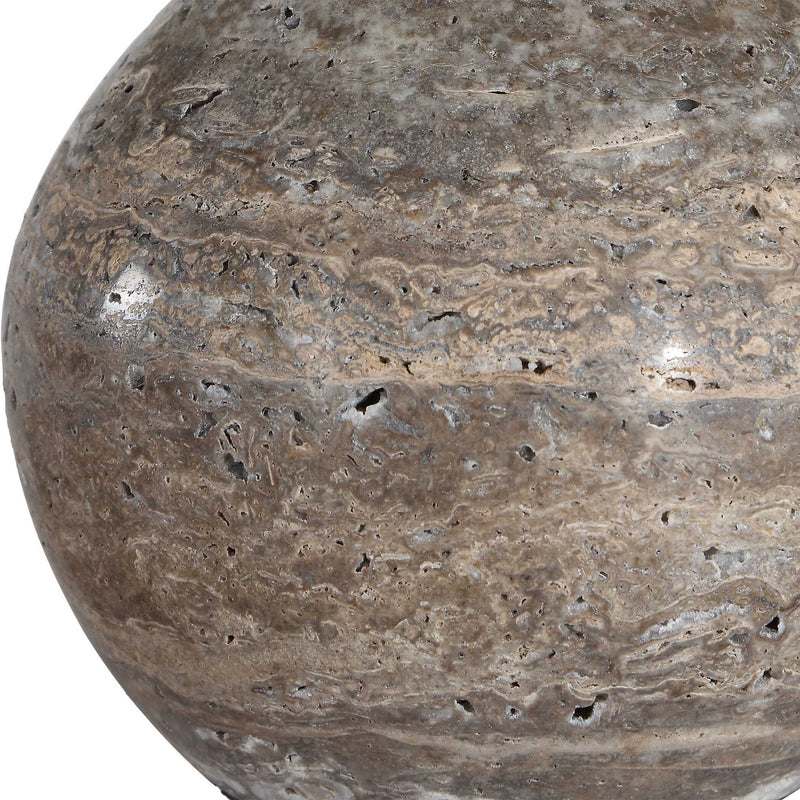 Jaycee - Dark Travertine Buffet Lamp - Brass / Gold / Gray