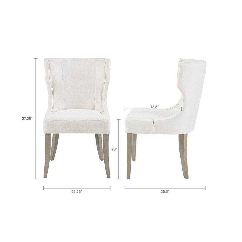 Elegant Design Dining Chair Polyester - Cream - R&R Furniture Gallery (Fountain Valley, CA)