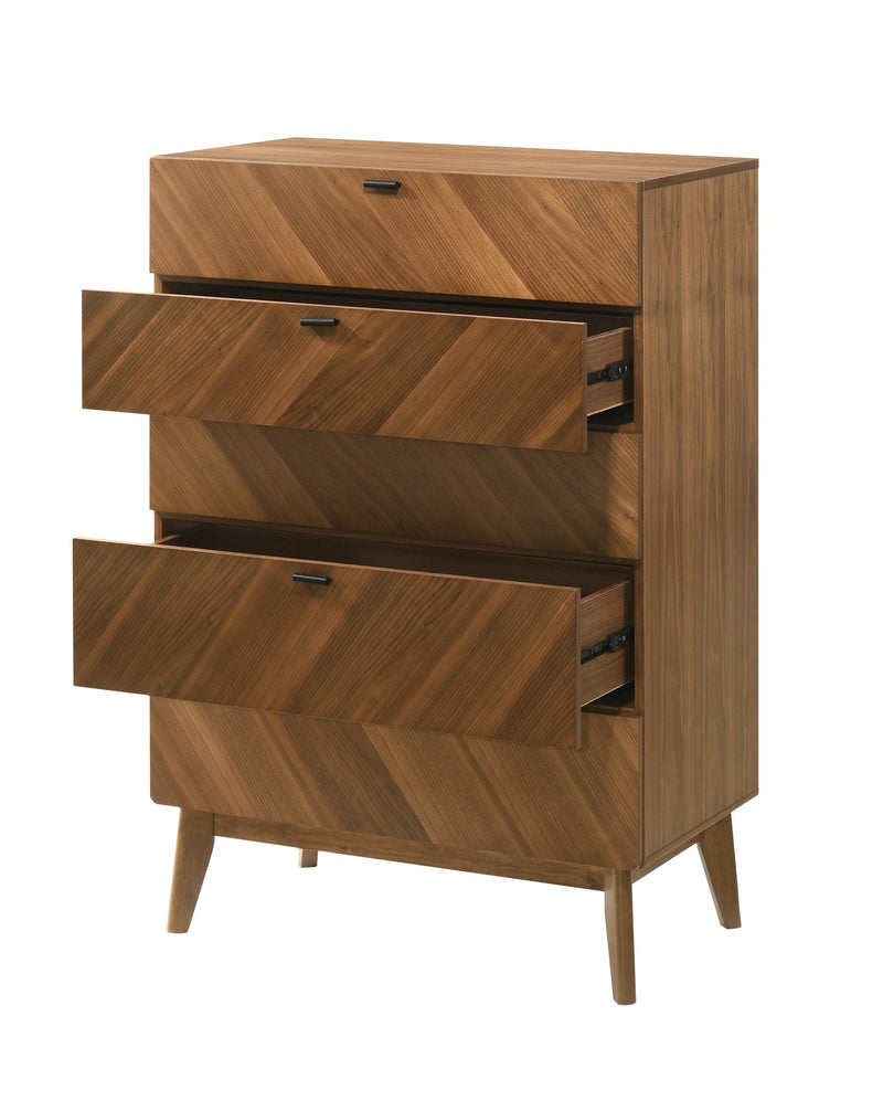 Kamela- Modern Walnut Chest — view 2