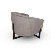 Forbis - Contemporary Light Grey Fabric + Brown Accent Chair
