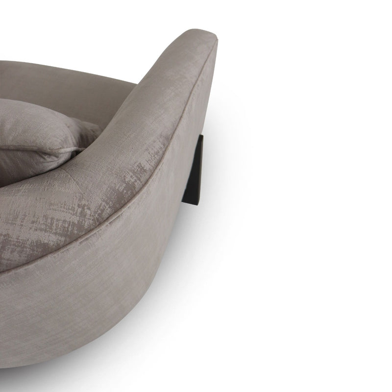 Forbis - Contemporary Light Grey Fabric + Brown Accent Chair — view 2