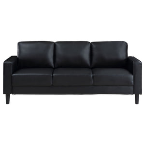 Ruth - 2 Piece Track Arm Sofa Set With Cushions - Black