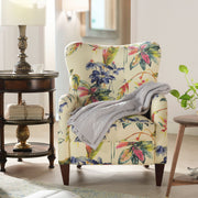 Paradise - Upholstered Arm Chair Floral Printed On Cotton - Off-White - R&R Furniture Gallery (Fountain Valley, CA)