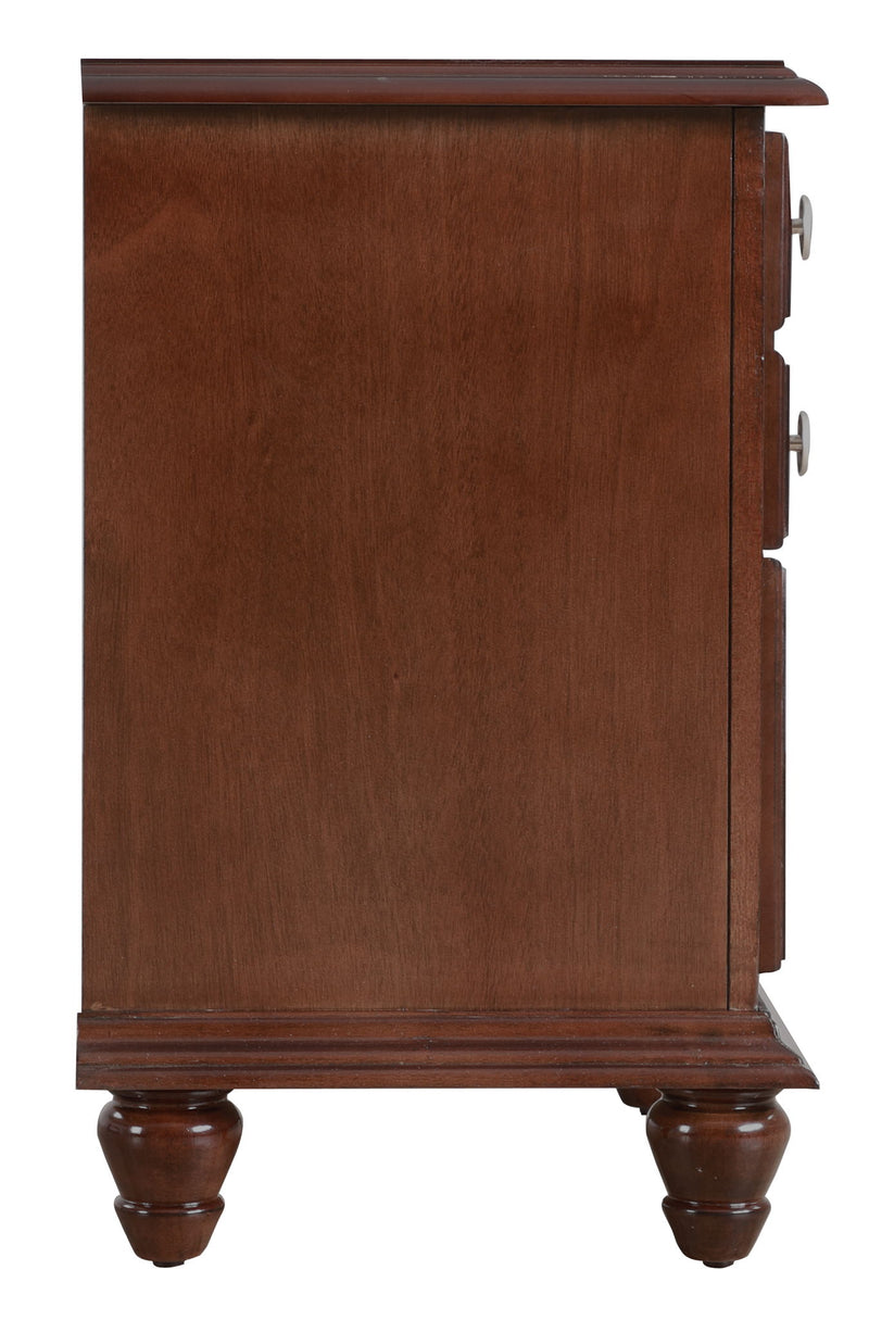 Glory Furniture Summit cappuccino accent nightstand with a sleek wooden finish and one drawer for bedside storage.