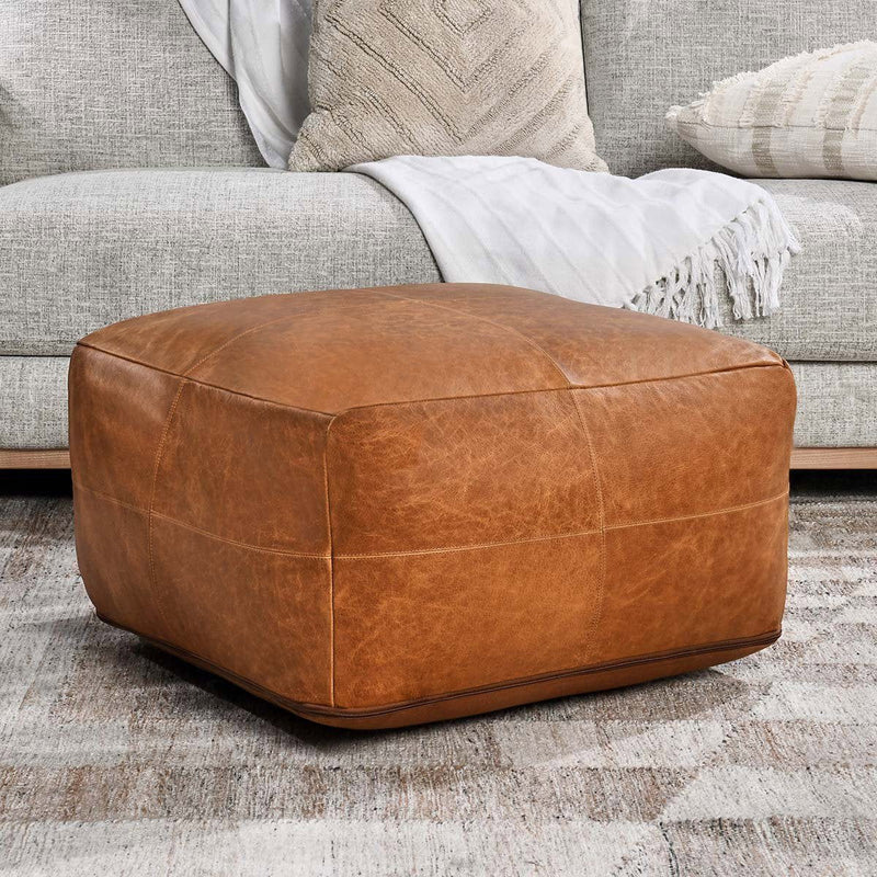 Poufs - Leather Pouf - R&R Furniture Gallery (Fountain Valley, CA)