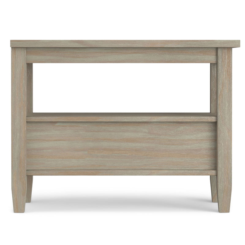 Handcrafted Warm Shaker coffee table by Simpli-Home featuring a natural wood finish and sturdy design.