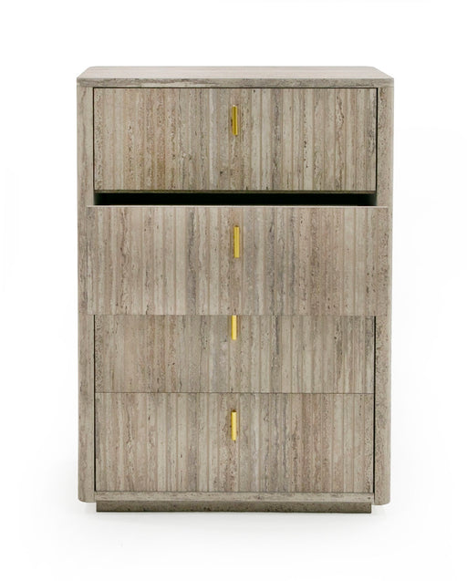 Roma - Modern Faux Travertine + Gold Chest — view 2