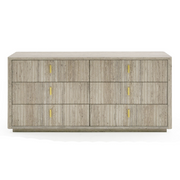 Roma - Modern Faux Travertine + Gold Dresser — view 5