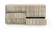 Roma - Modern Faux Travertine + Gold Dresser