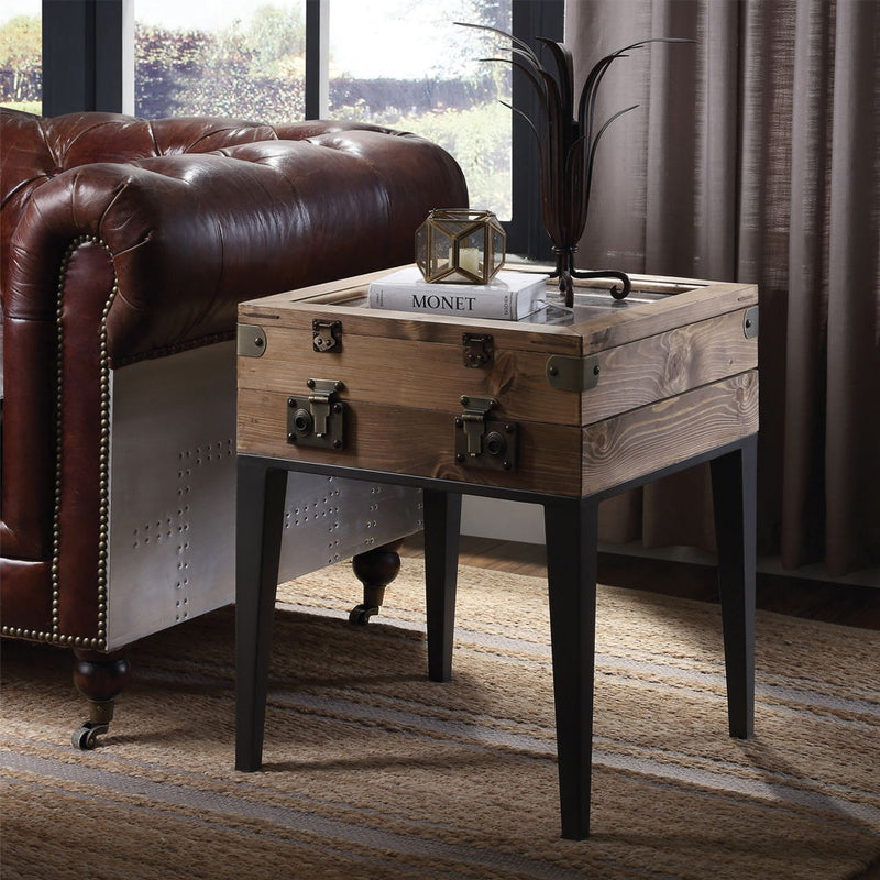 Kolin - Accent Table - Rustic Oak & Matte Gray - R&R Furniture Gallery (Fountain Valley, CA)