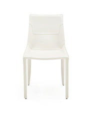 Halo - Modern Ivory Saddle Leather Dining Chair (Set of 2)