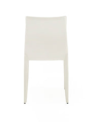 Halo - Modern Ivory Saddle Leather Dining Chair (Set of 2) — view 2