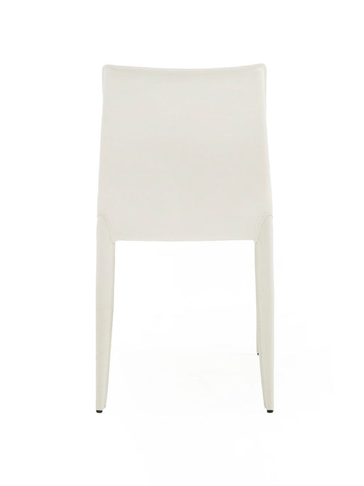 Halo - Modern Ivory Saddle Leather Dining Chair (Set of 2) — view 2