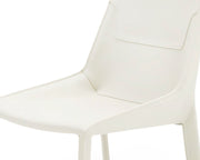 Halo - Modern Ivory Saddle Leather Dining Chair (Set of 2) — view 3