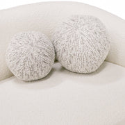 Joshua Modern 4-Seater Curved White and Taupe Fabric Sofa — view 4