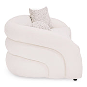 Joshua Modern 4-Seater Curved White and Taupe Fabric Sofa — view 2
