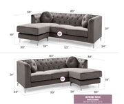 Glory Furniture soft microfiber suede sectional sofa chaise with plush cushions and modern design in a cozy living room setting.