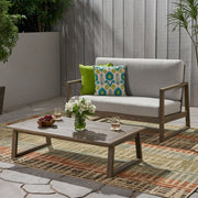 Belgian - Loveseat & Coffee Table Set With Water Resistant Cushions - R&R Furniture Gallery (Fountain Valley, CA)