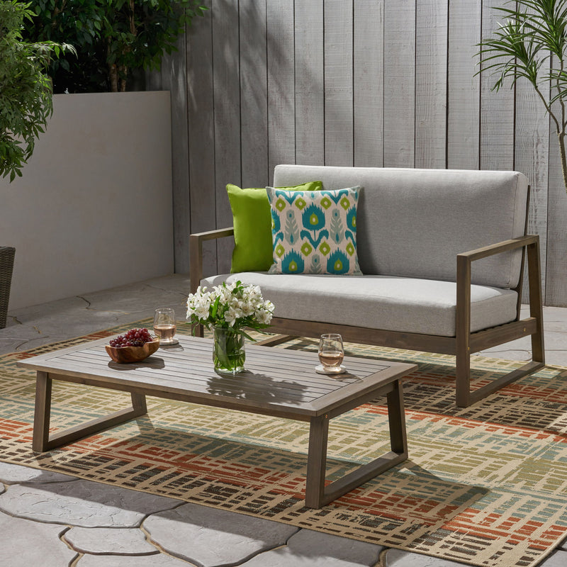 Belgian - Loveseat & Coffee Table Set With Water Resistant Cushions - R&R Furniture Gallery (Fountain Valley, CA)