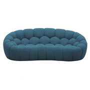 Yolonda - Modern Curved Dark Teal Fabric Loveseat — view 4