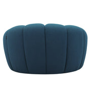 Yolonda - Modern Curved Dark Teal Fabric Chair — view 4