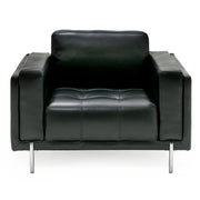Schmidt - Modern Black Leather Chair — view 2
