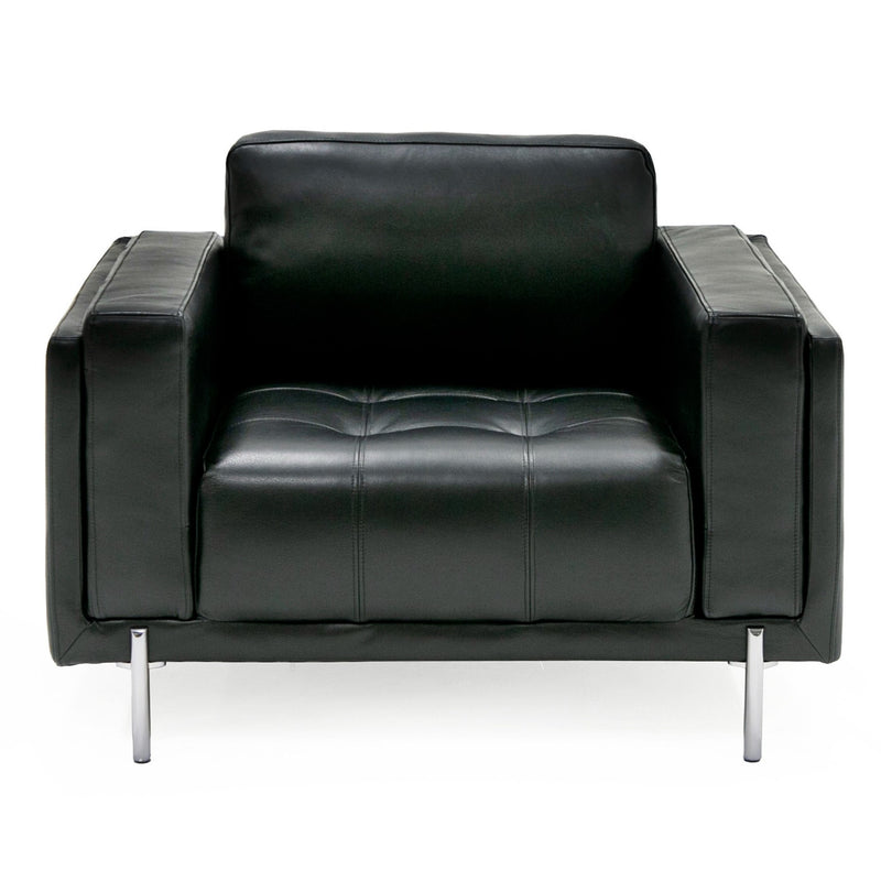 Schmidt - Modern Black Leather Chair — view 2