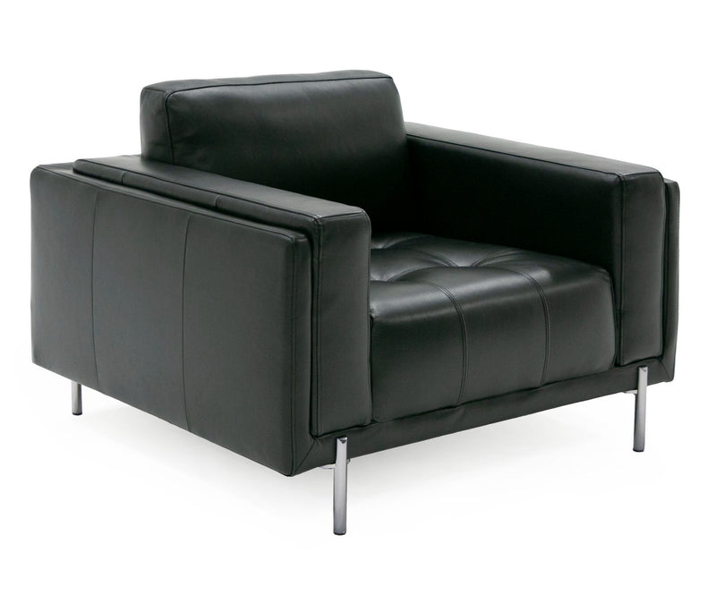 Schmidt - Modern Black Leather Chair — view 3