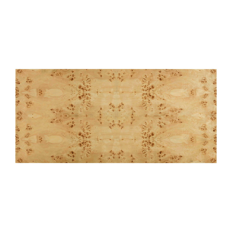 TOV Furniture Brandyss rectangular dining table in natural burl wood with sleek modern design and sturdy legs.