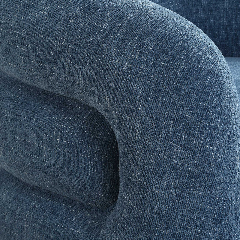 Junie - Swivel Barrel Chair - Blue