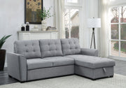 Avery - Sleeper Sectional Sofa With Reversible Storage Chaise - Light Gray - R&R Furniture Gallery (Fountain Valley, CA)