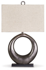 Saria - Metal Table Lamp  - Antique Silver Finish - R&R Furniture Gallery (Fountain Valley, CA)