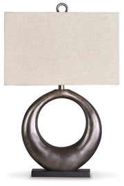 Saria - Metal Table Lamp  - Antique Silver Finish - R&R Furniture Gallery (Fountain Valley, CA)