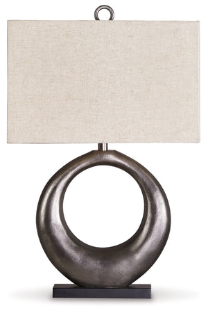 Saria - Metal Table Lamp  - Antique Silver Finish - R&R Furniture Gallery (Fountain Valley, CA)