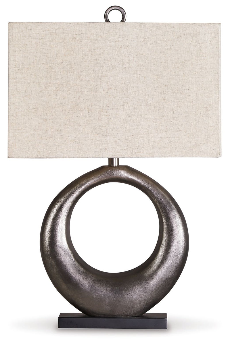 Saria - Metal Table Lamp  - Antique Silver Finish - R&R Furniture Gallery (Fountain Valley, CA)