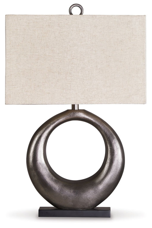 Saria - Metal Table Lamp  - Antique Silver Finish - R&R Furniture Gallery (Fountain Valley, CA)