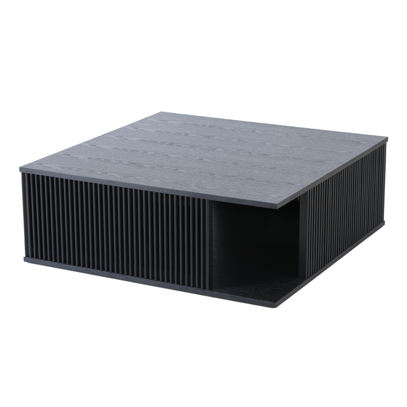 Alpine Modern Mid Century Black Ash Square Coffee Table — view 3