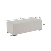 Simple Long Ottoman For Living Room - White - R&R Furniture Gallery (Fountain Valley, CA)