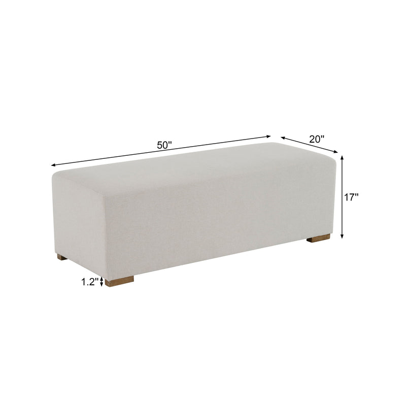 Simple Long Ottoman For Living Room - White - R&R Furniture Gallery (Fountain Valley, CA)